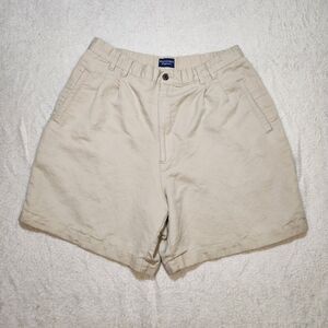 Vintage 90s Bugle Boy Original Pleated Khaki Shorts Women’s 14 High Rise Retro